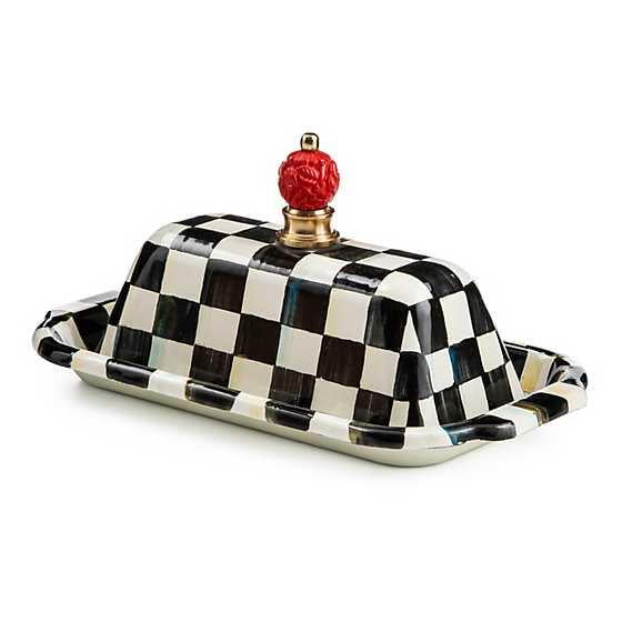 MacKenzie-Childs Emerald Check butter box
