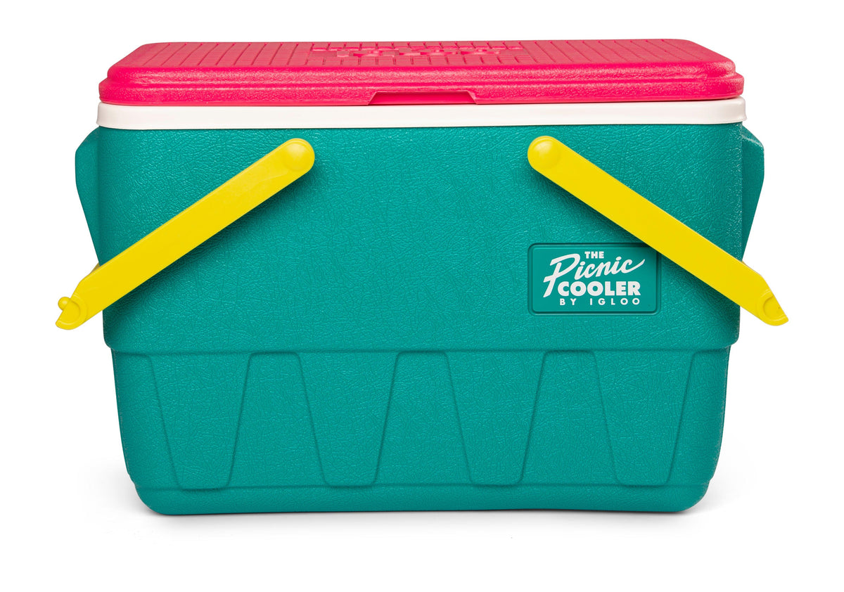 Igloo Retro Picnic Basket 25qt Cooler Dark Jade/Bold Magenta
