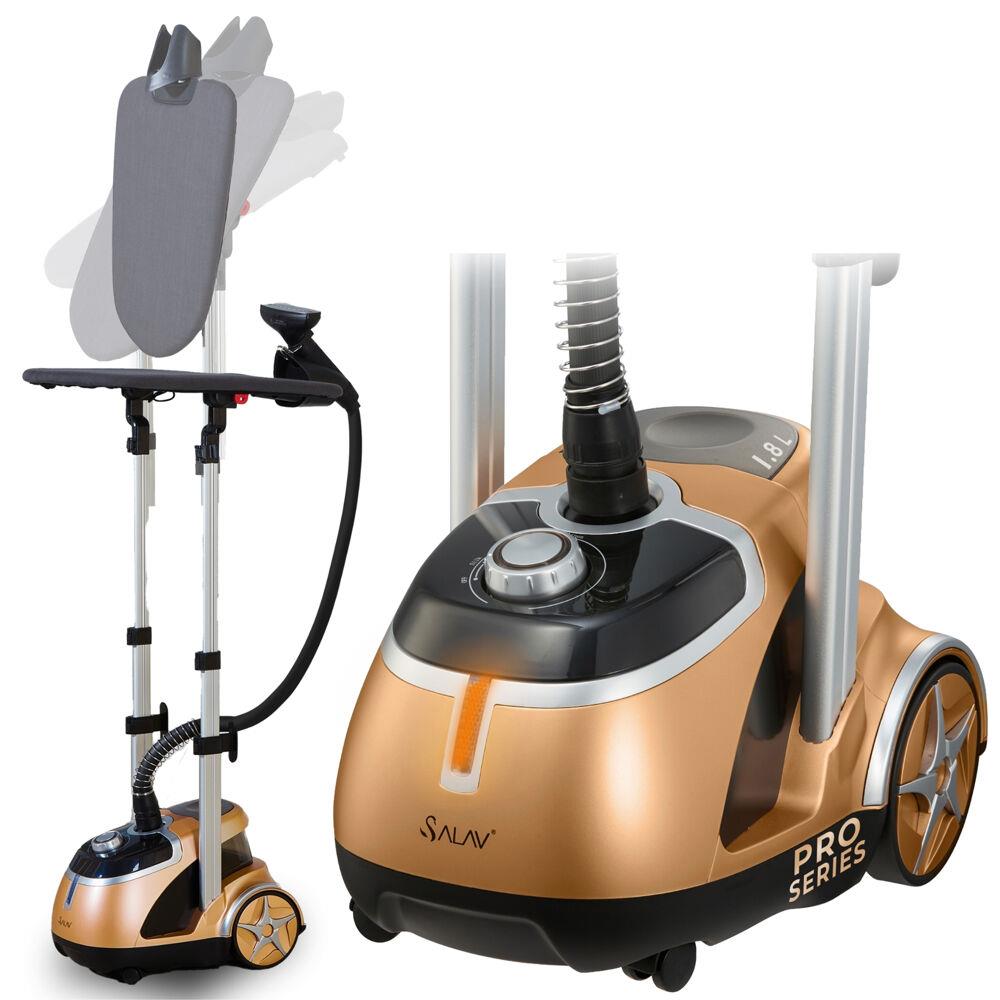 SALAV Professional Garment Steamer with Dual Bar and Pivoting Ironing Board