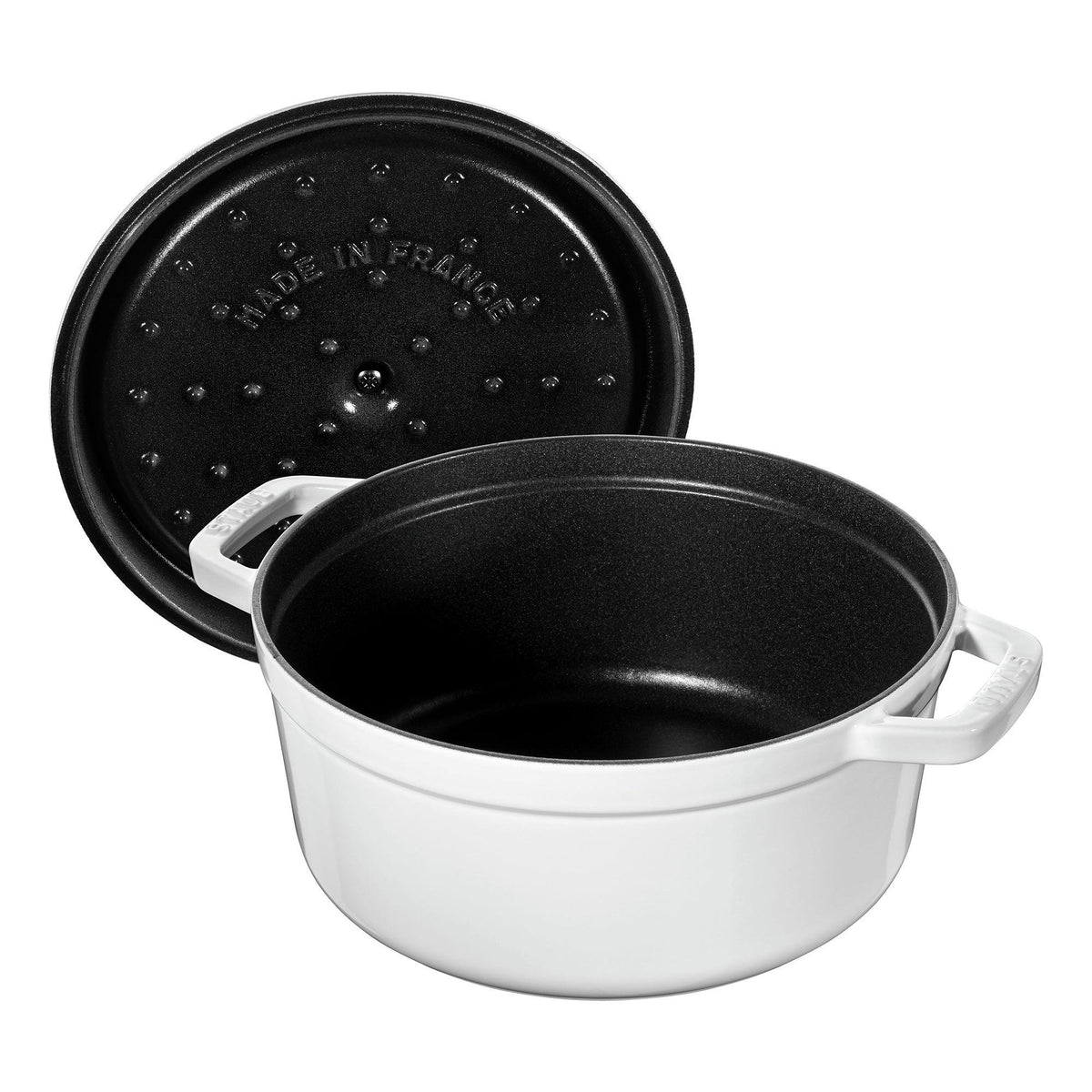 Staub 4qt Cast Iron Round Dutch Oven White