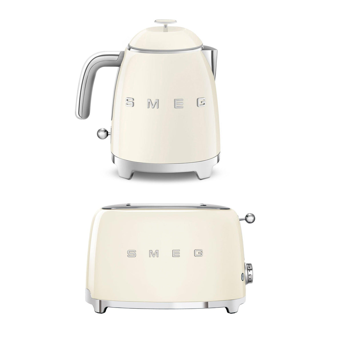 Smeg 2pc Kitchen Toaster & Kettle Bundle Cream