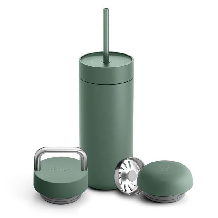 Fellow Carter 3 in 1 Lid System (16oz Move, CARRY Lid, Cold Lid w/ Straw) - Smoke Green