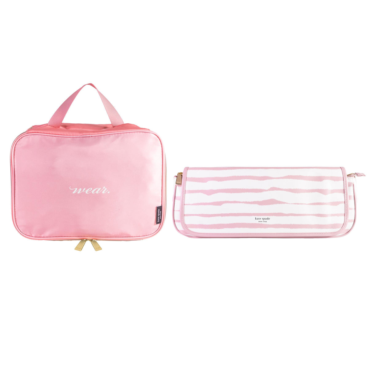 kate spade new york 2pc Travel Set - Pink Stripe