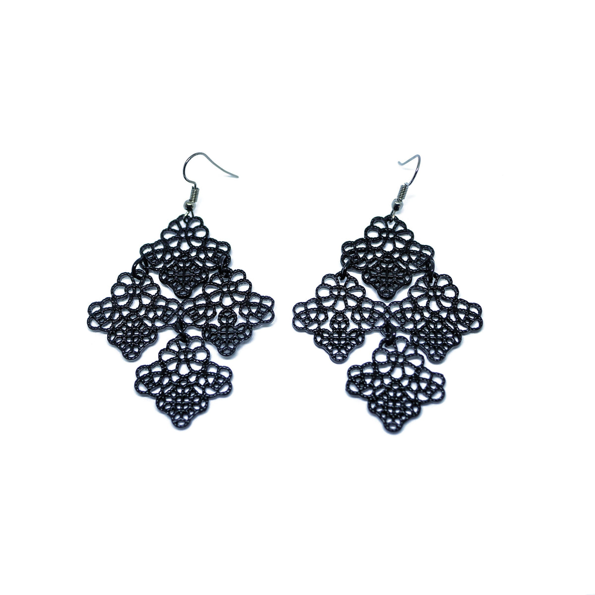 Completely Bella Black Chandelier Earrings
