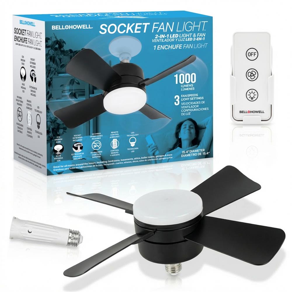 Bell + Howell Socket LED Ceiling Fan with Light