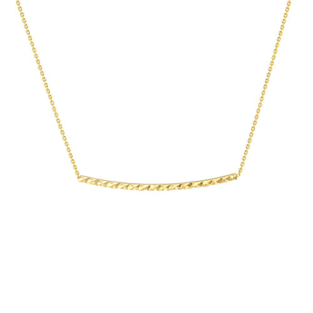 HAWLEY ST Diamond-Cut Curved Bar Adjustable 18" Necklace
