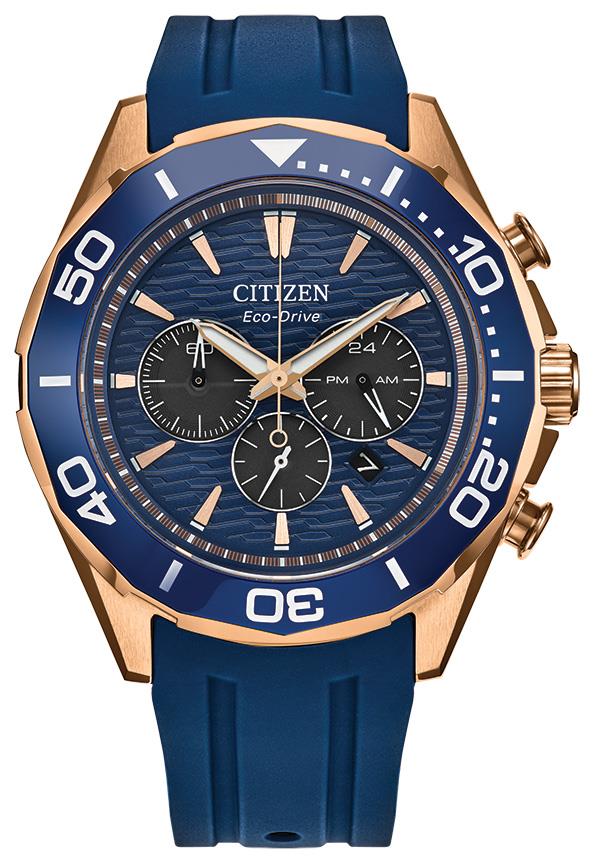 Citizen Watch Men's Eco-Drive Endeavor Polyurethane Strap watch, Blue dial