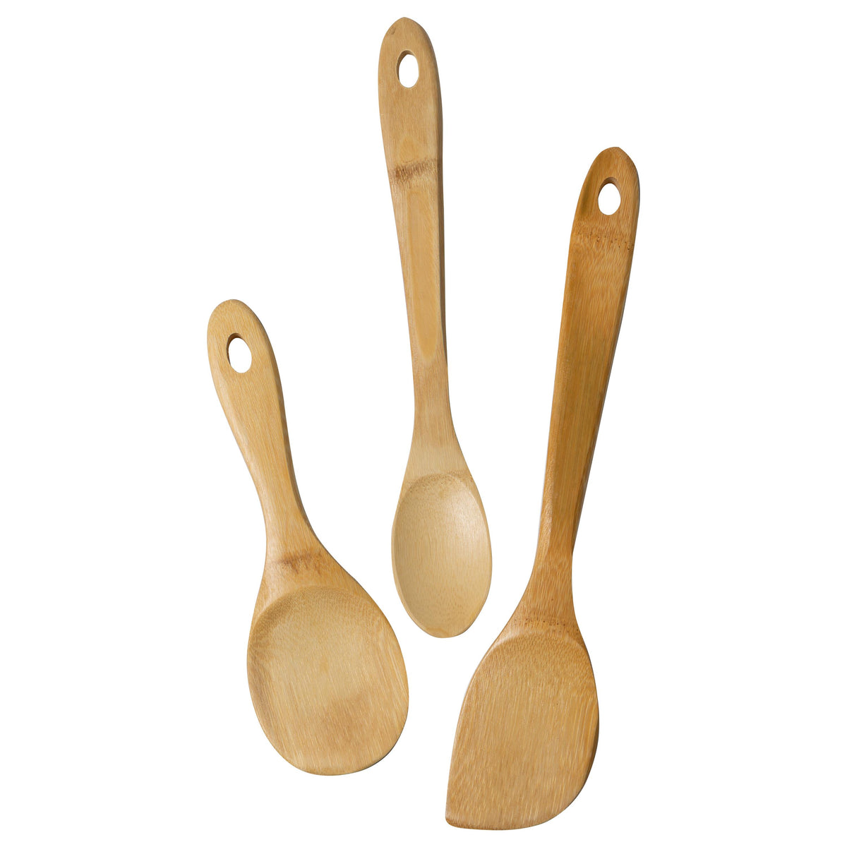 KitchenSupply Joyce Chen - Burnished Bamboo Wok Utensils, 3-Piece Stir Fry Set