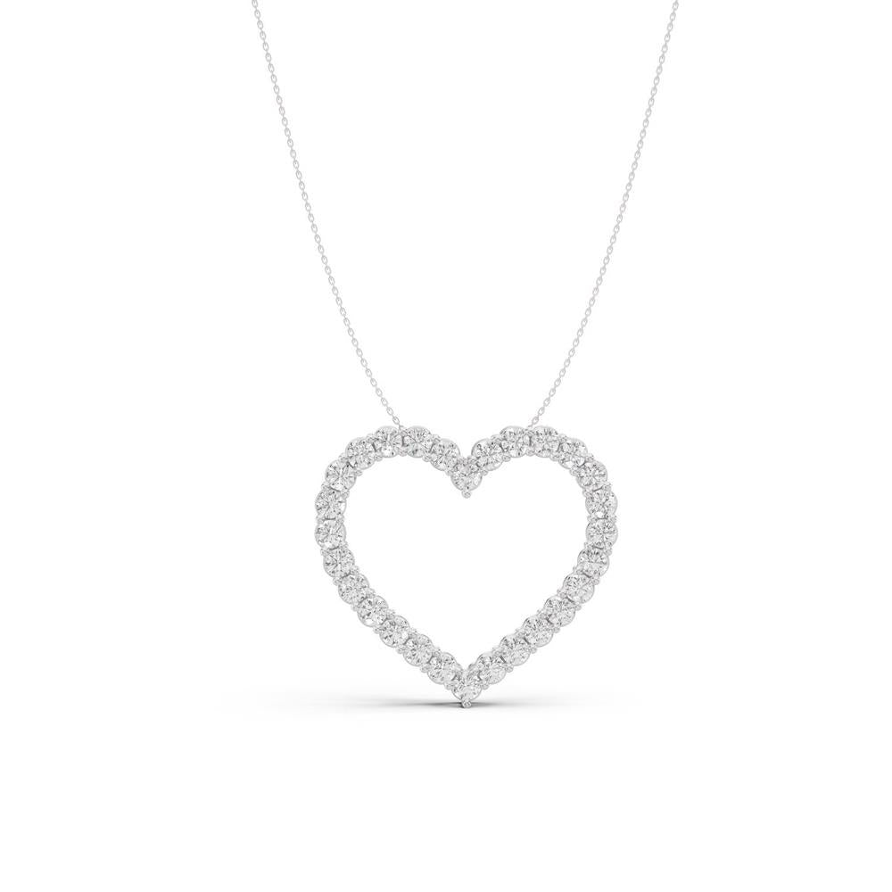 Prestige Boutique Diamonds Lab Diamond Heart Pendant Necklace Size 2 CTW