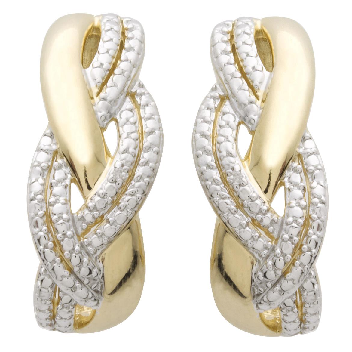 Jilco Twist Diamond Earrings with 14k Yellow Gold