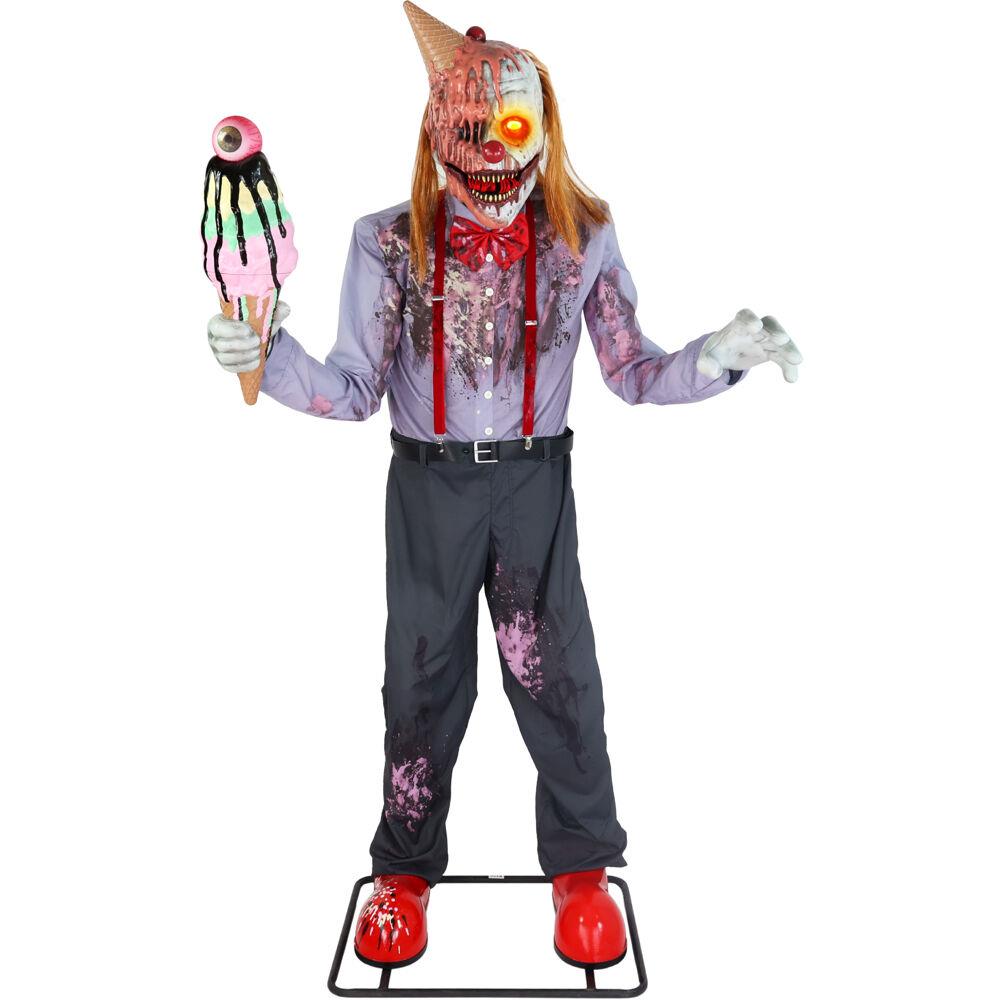 Haunted Hill 6.9 ft. Motion-Activated I Scream Clown Halloween Animatronic by Tekky