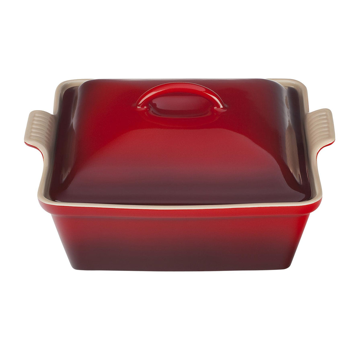 Le Creuset 2.5qt Heritage Stoneware Covered Square Casserole Cerise