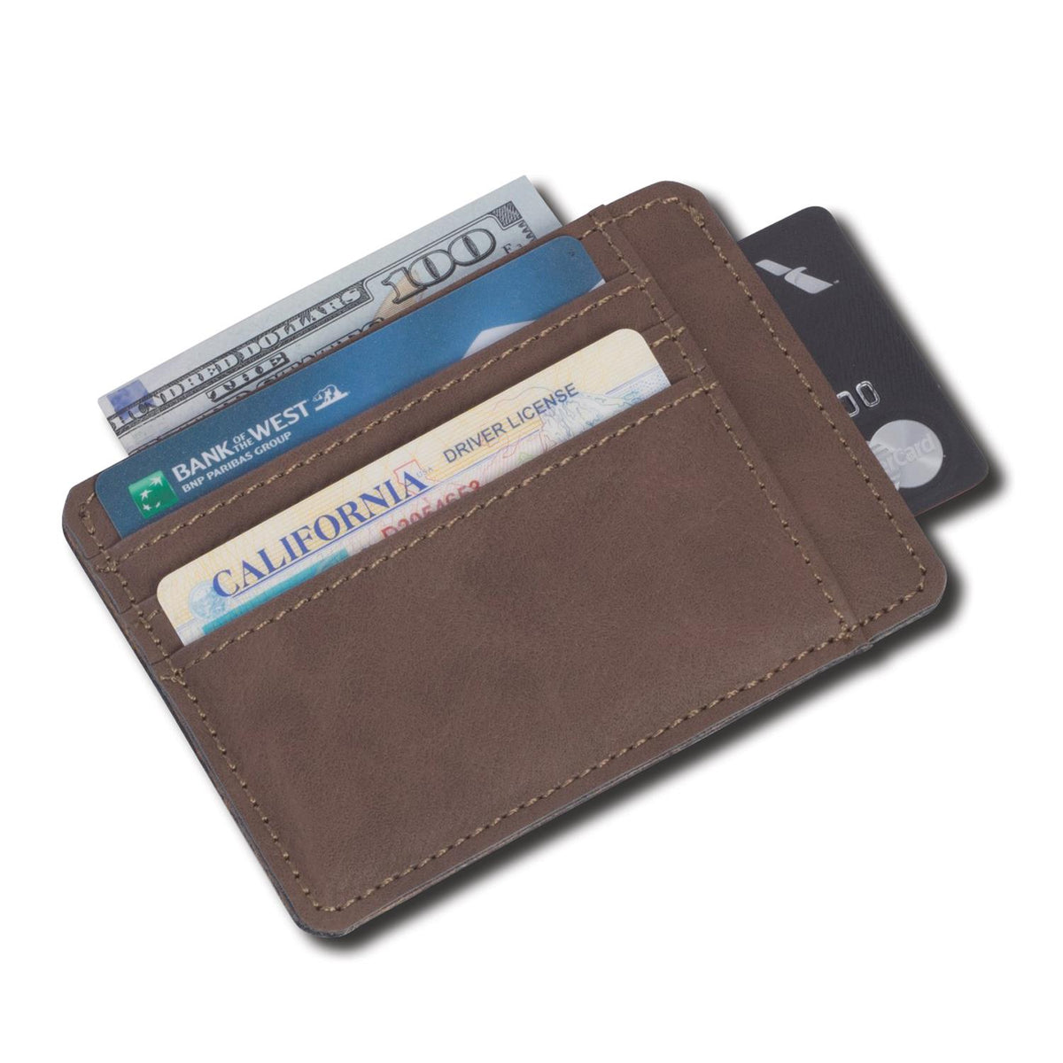 Distinctive Gifts Rustic Brown Leatherette 5 Slot Credit Card Holder