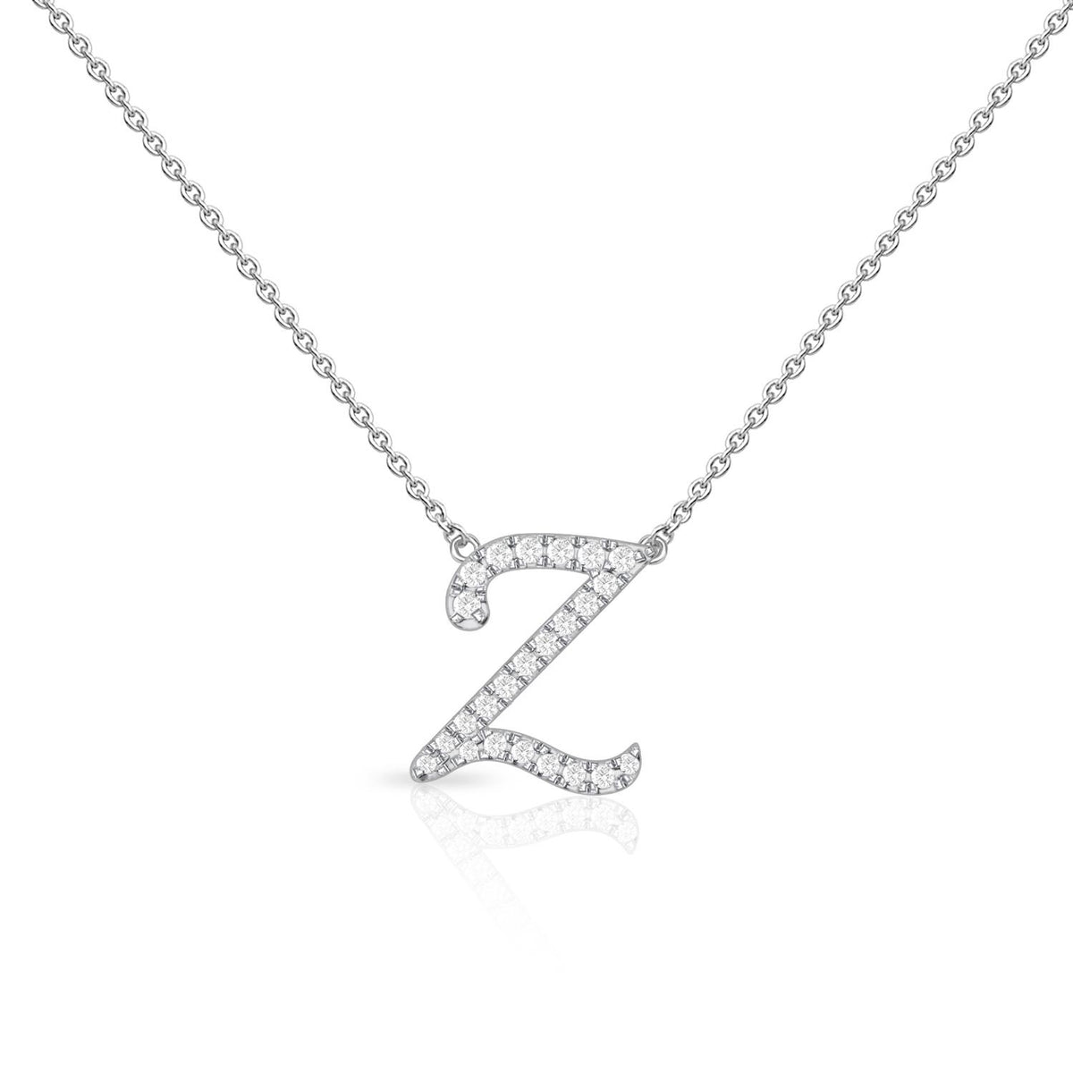 Infinity Luxe Jewelry Collection Diamond Cursive Initial W/Chain