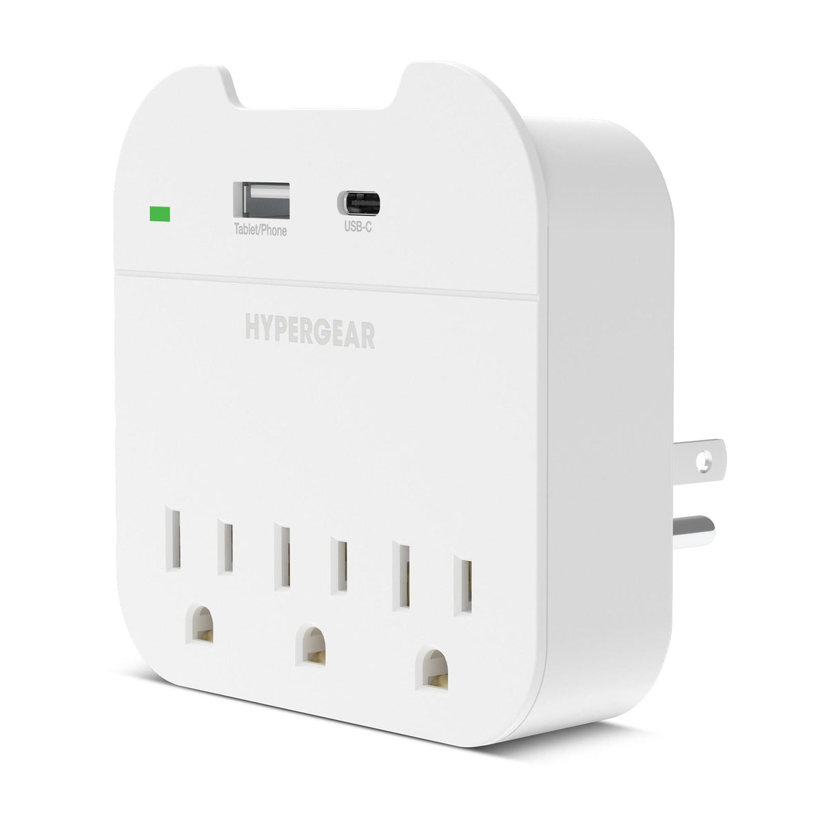 HYPERCEL Multi Plug 5 Outlet Extender with USB-A & USB-C outlets