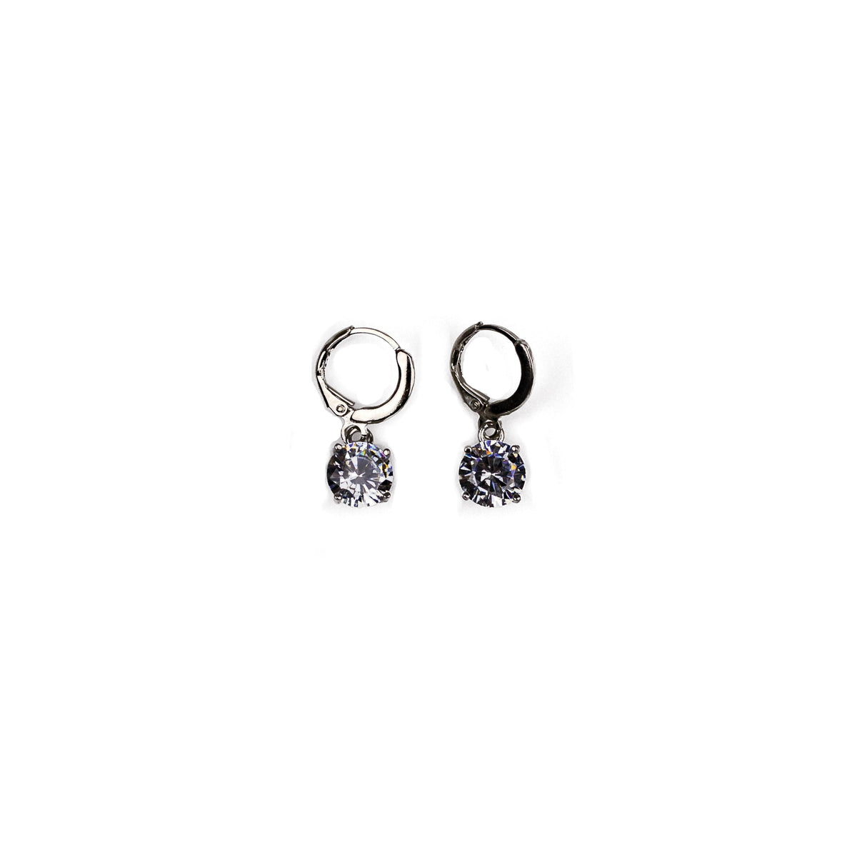 Completely Bella Round Cut Crystal Solitaire Earrings in Clear