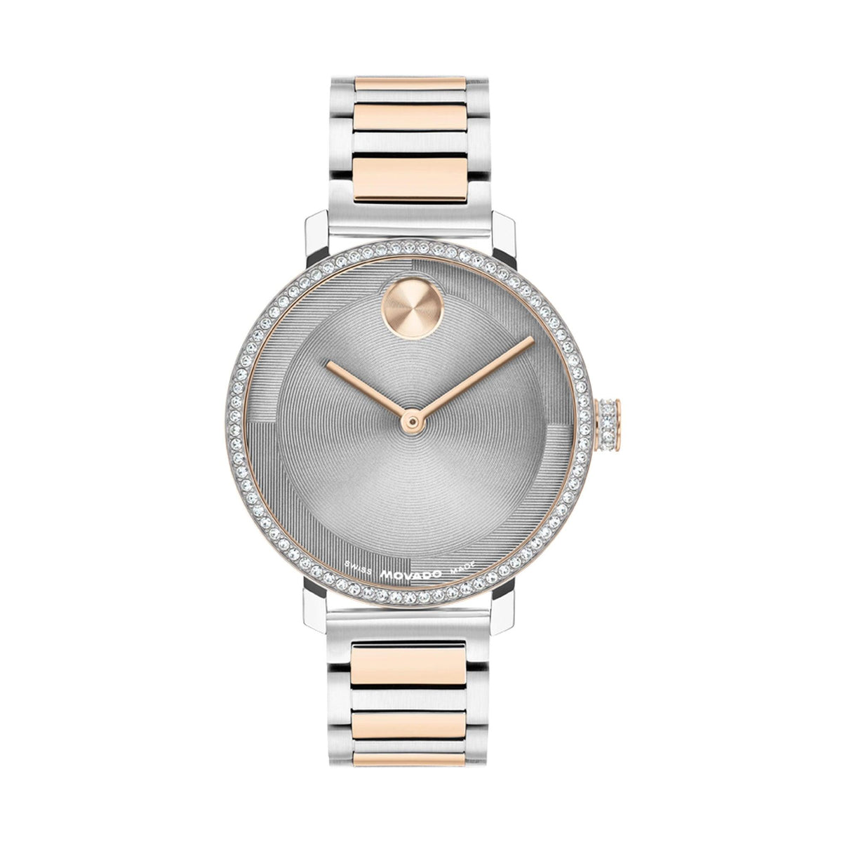 Movado Ladies Bold Evolution 2.0 Two-Tone Stainless Steel Watch Gray Dial