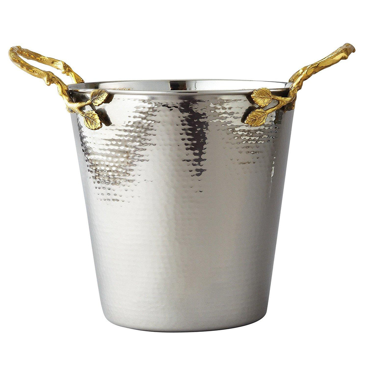 Stark Home Gilt Leaf Hammered Steel Champagne Bucket