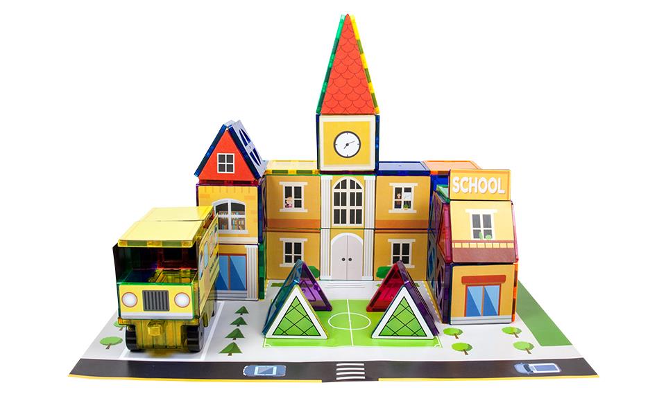 Picasso Tiles 150pc School, Hospital, and Police Station Theme Set