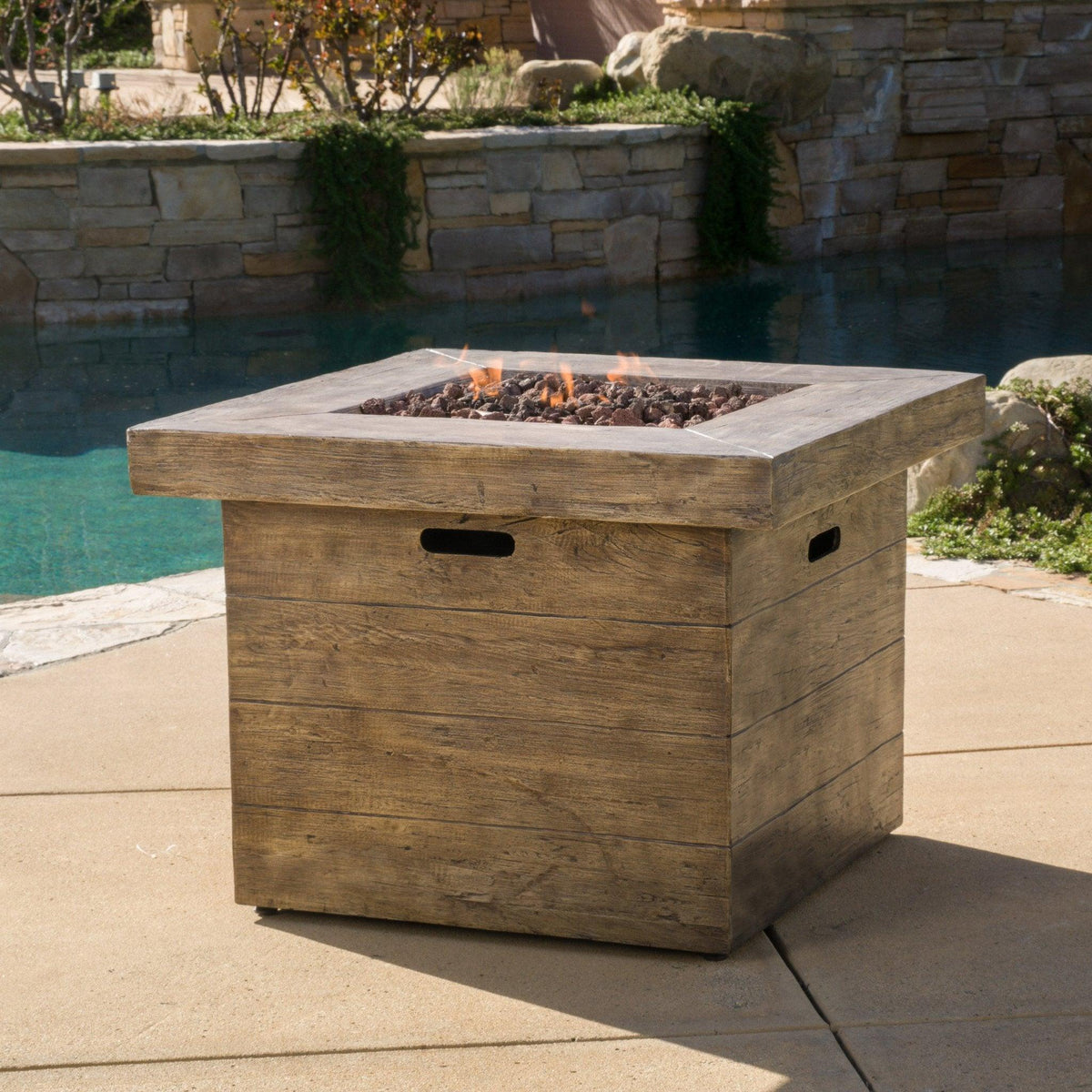 Stark Home Ford Square Gas Fueled Fire Pit