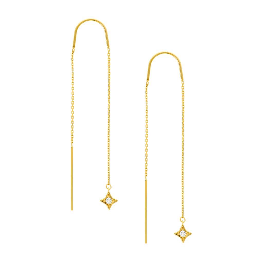 HAWLEY ST 1/20tcw Diamond Star Threader Earrings