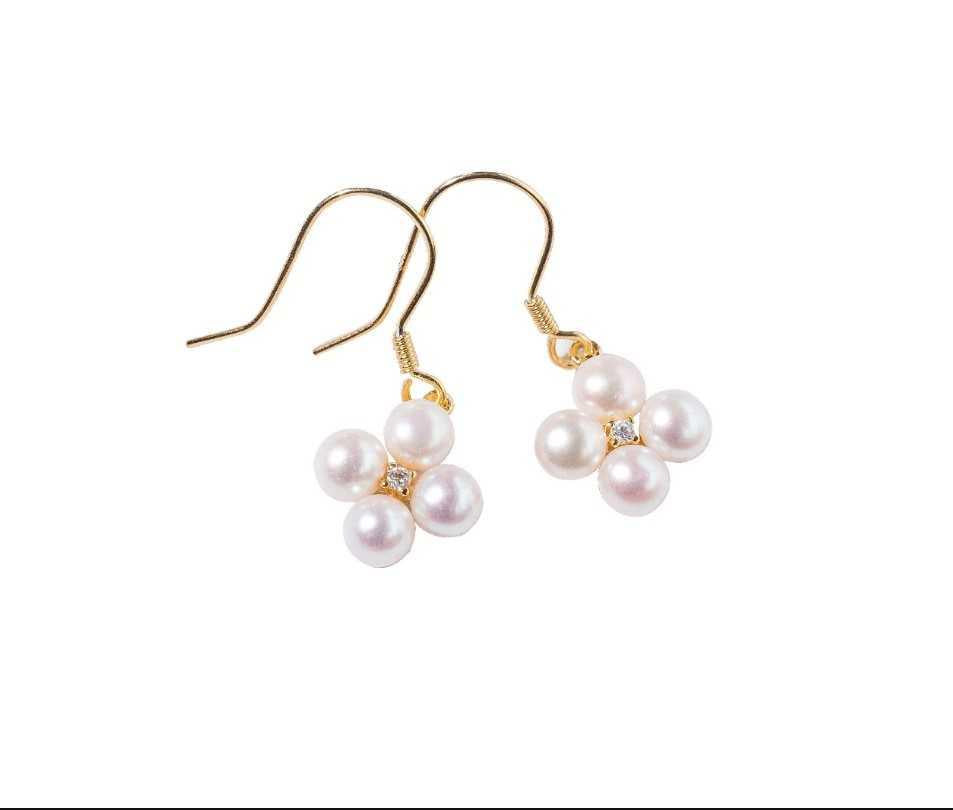 Completely Bella 18K Gold Vermeil SS Cultured Pearl Cluster Earrings