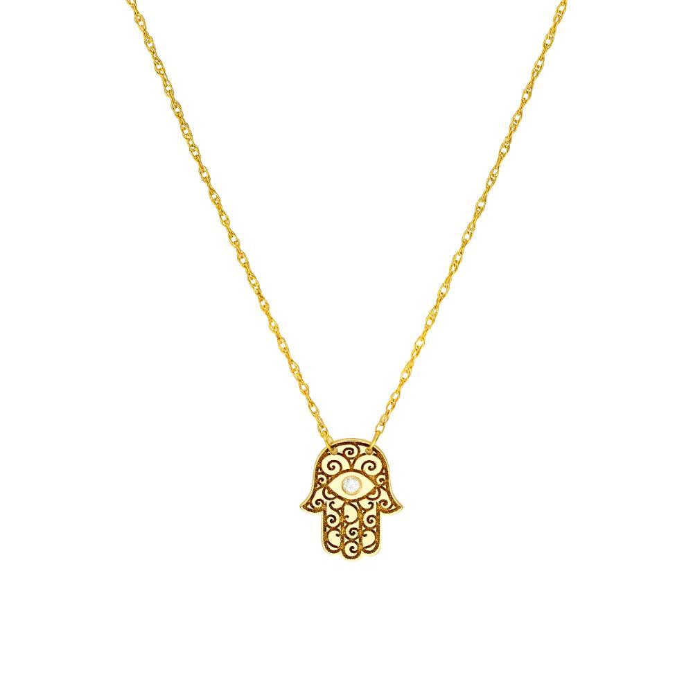 HAWLEY ST So You Diamond Hamsa 18" Necklace