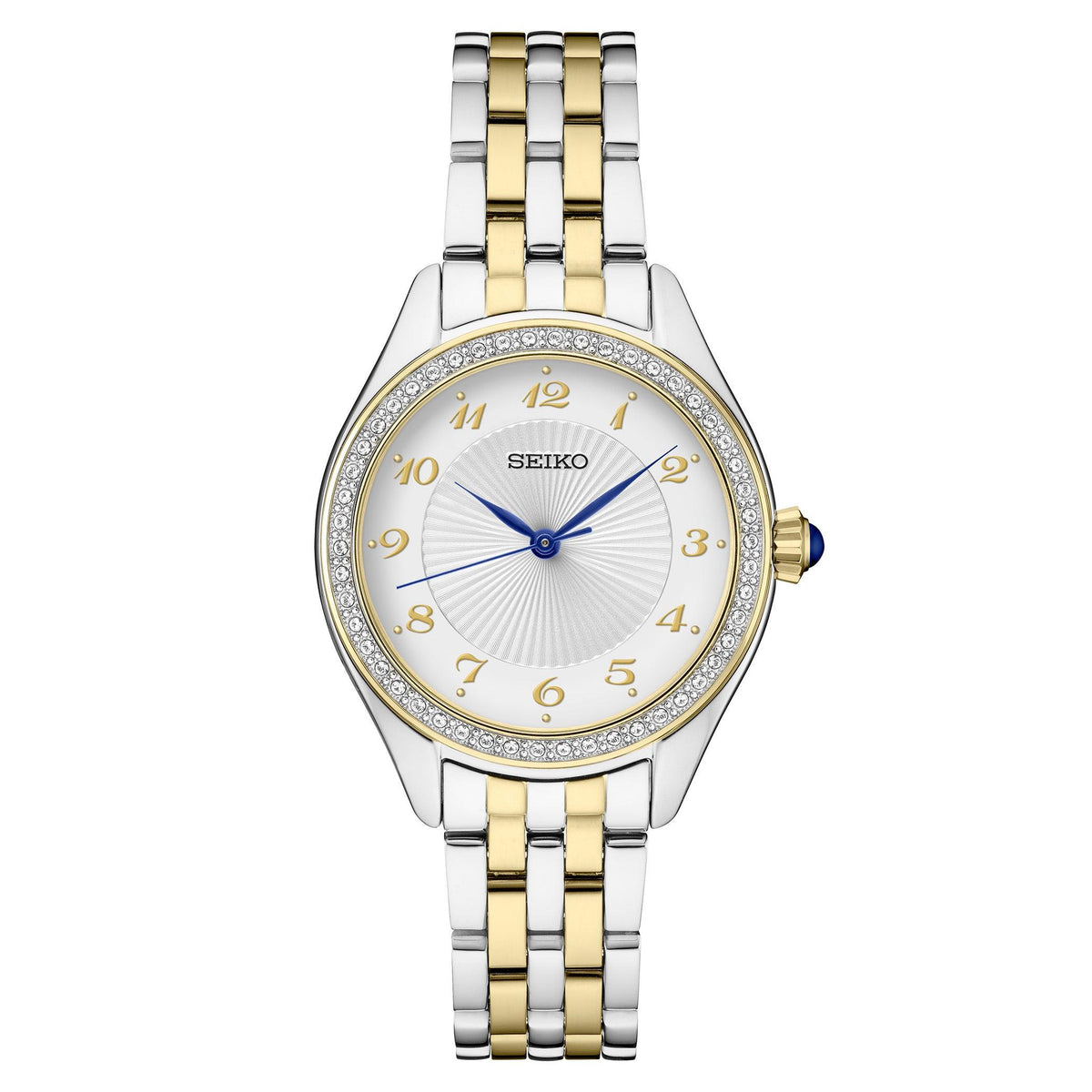 Seiko Ladies Essentials Crystal Gold & Silver-Tone SS Watch White Dial