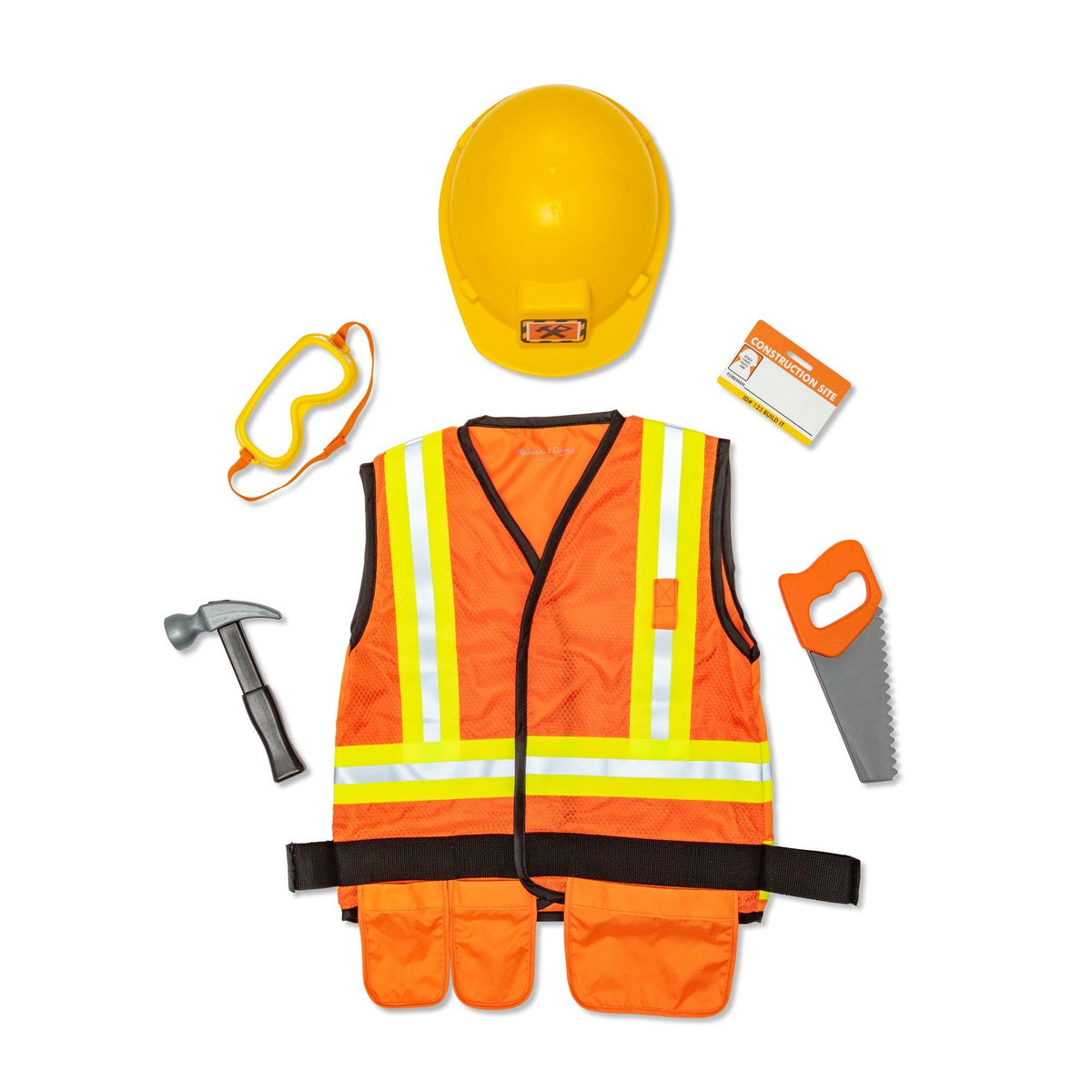 Melissa & Doug Construction Worker Role Play Costume Set Ages 3-6 Years