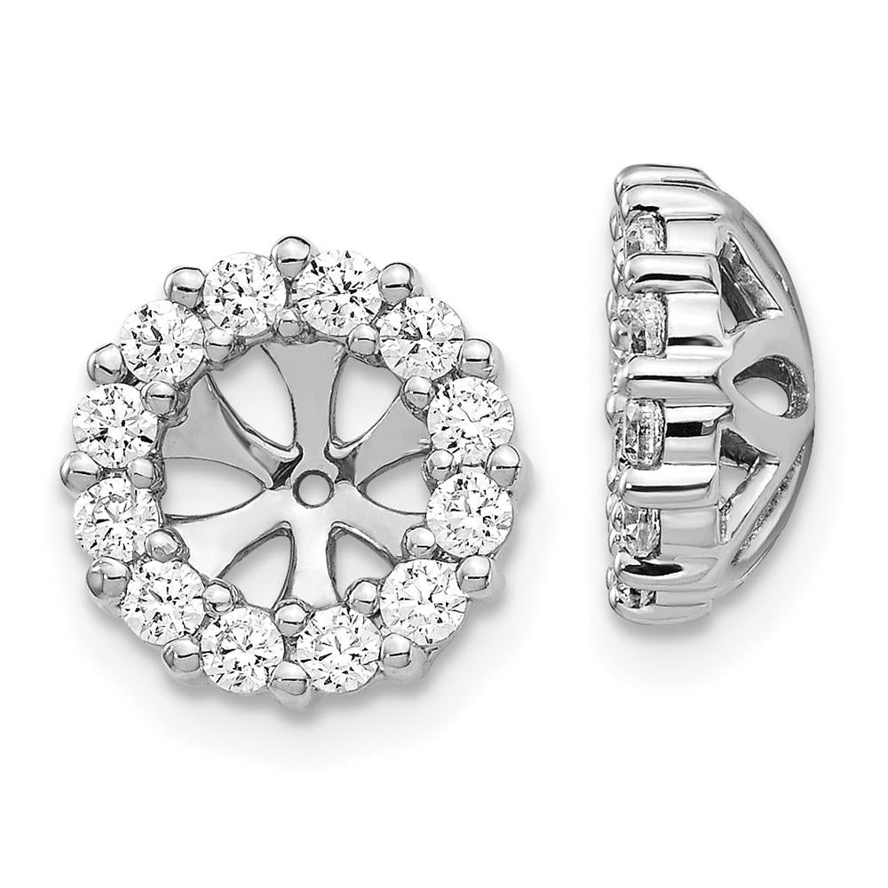 Distinctive 14K White Gold Lab Grown Diamond Earring Jackets, 3/4ctw
