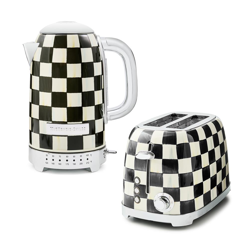 MacKenzie Childs Courtly Check Electric Kettle & Toaster