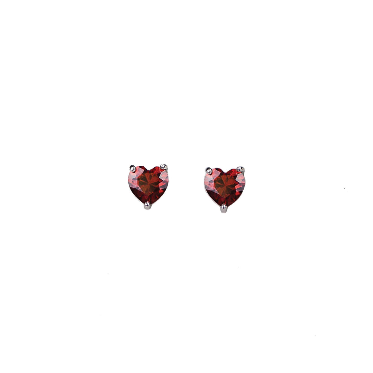 Completely Bella Petite Red Heart CZ Earrings