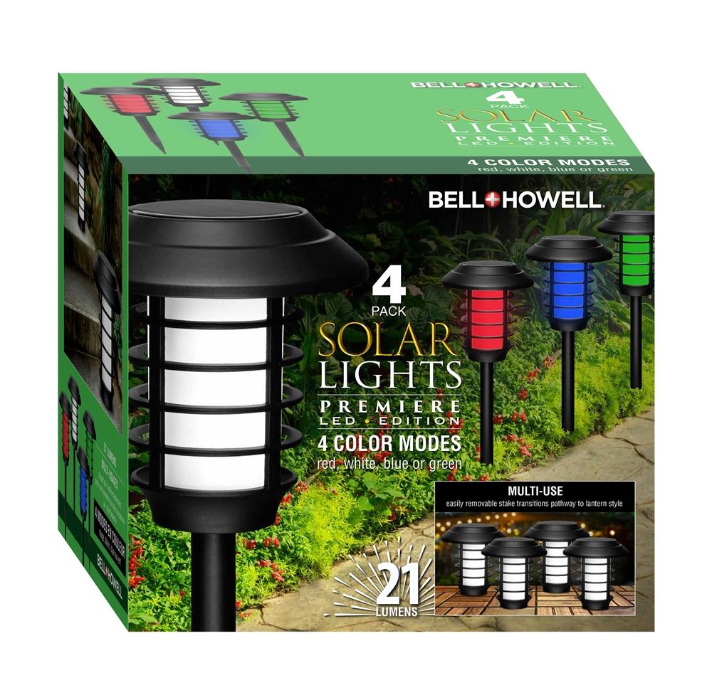 Bell + Howell Solar Pathway LED Stake Lights Size 4 pack