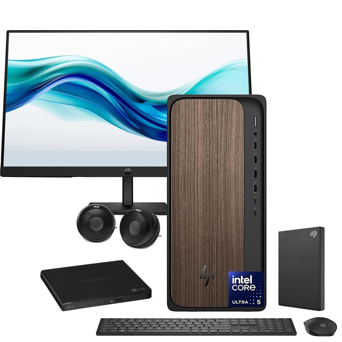 Hewlett Packard Desktop PC Core i5 PC + 27" FHD Monitor and speakers