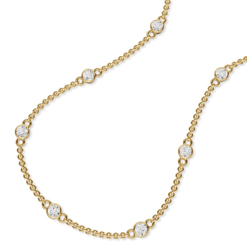 Prestige Boutique Diamonds Bezel Lab Diamond Station Necklace Size 18"