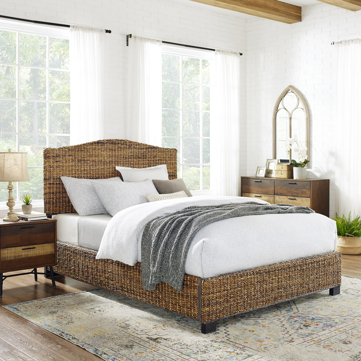 Crosley Furniture Serena Rattan King Bed