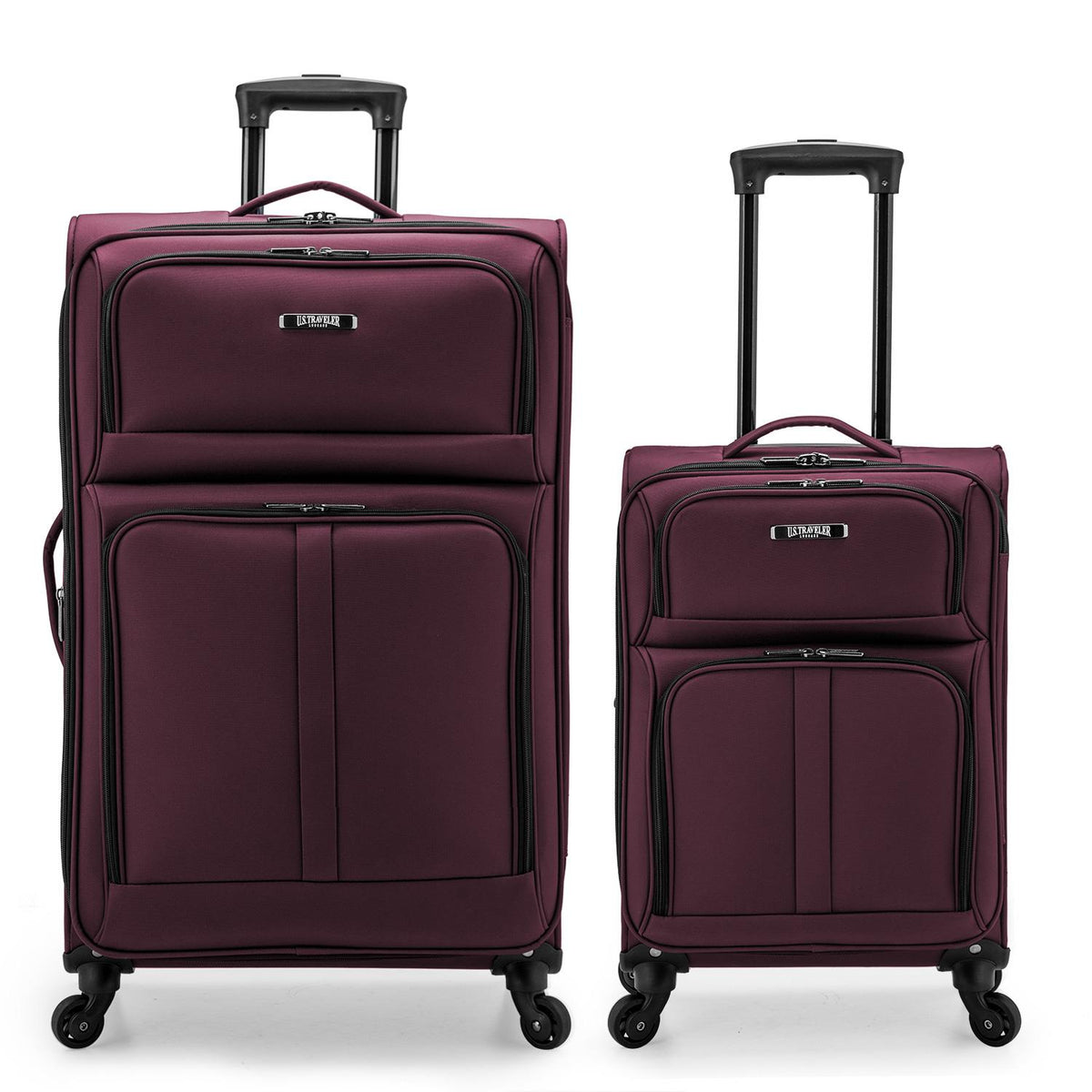 Traveler's Choice Anzio 2-Piece Softside Expandable Spinner Luggage Set, Dark Grey