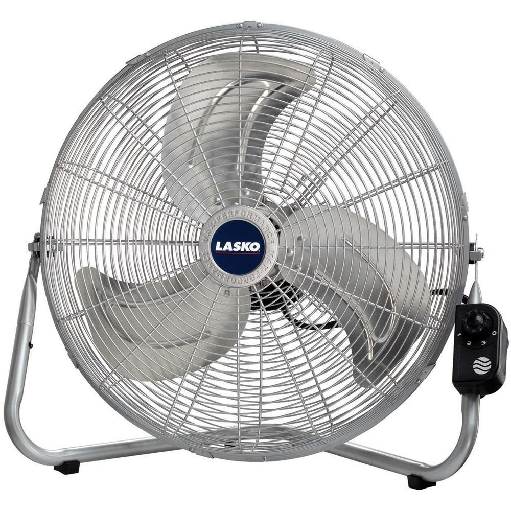 Lasko 20 In. High Velocity Floor Fan with QuickMount in Silver