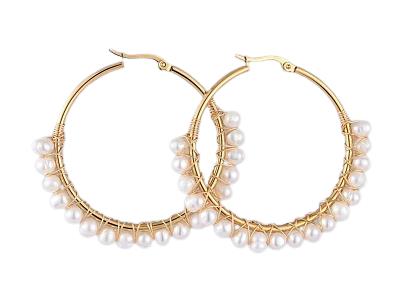 DKD Freshwater Pearl Hoop Earrings