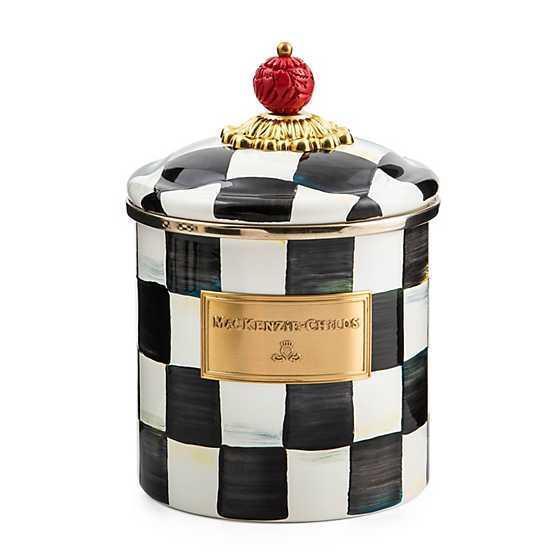 MacKenzie-Childs emerald check small canister