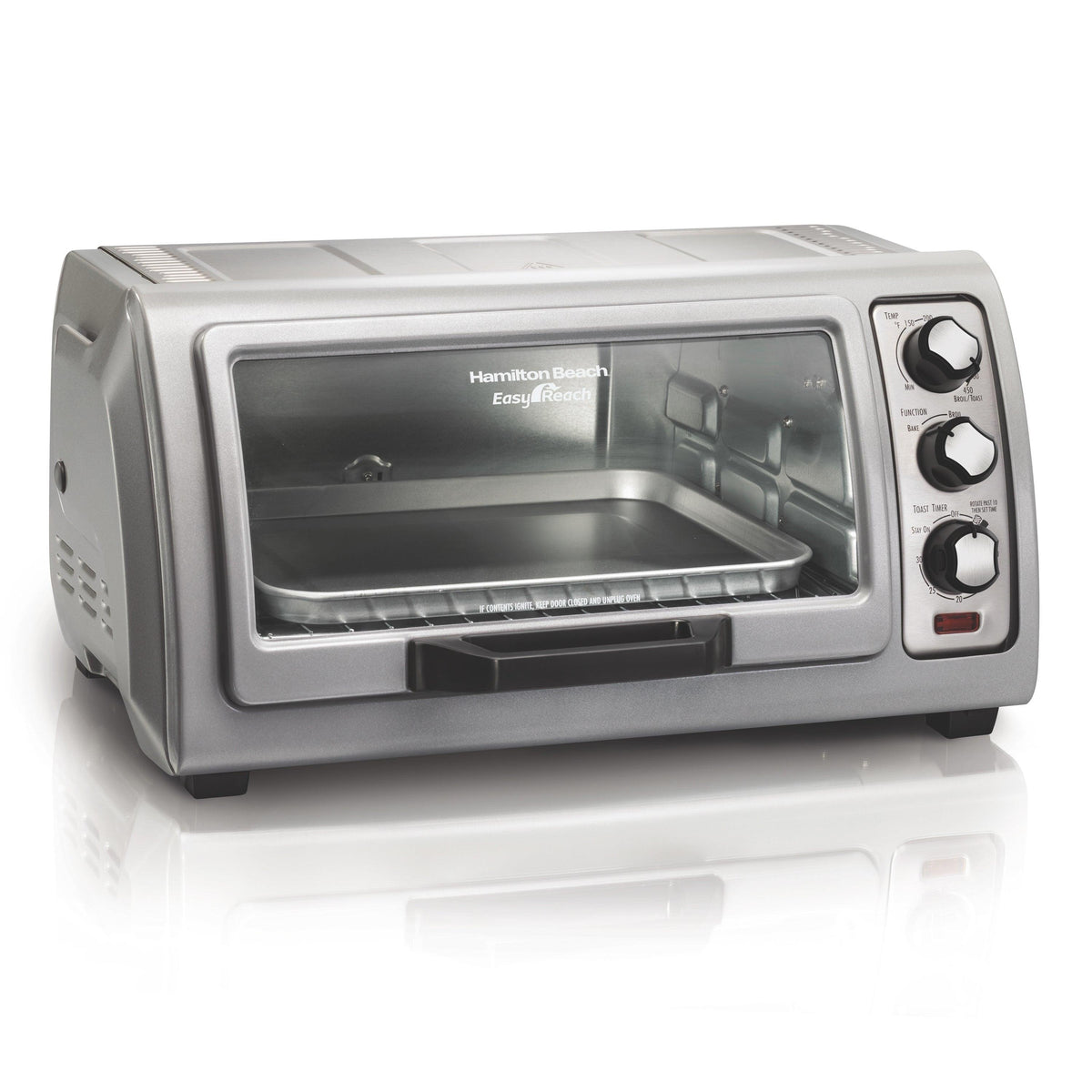 Hamilton Beach 6 Slice Easy Reach Toaster Oven Stainless