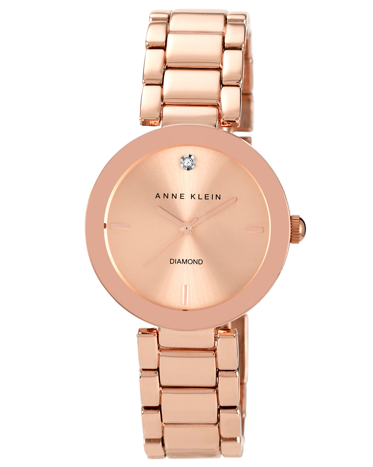 Anne Klein Women's Rose Gold Diamond Dial Bracelet Watch