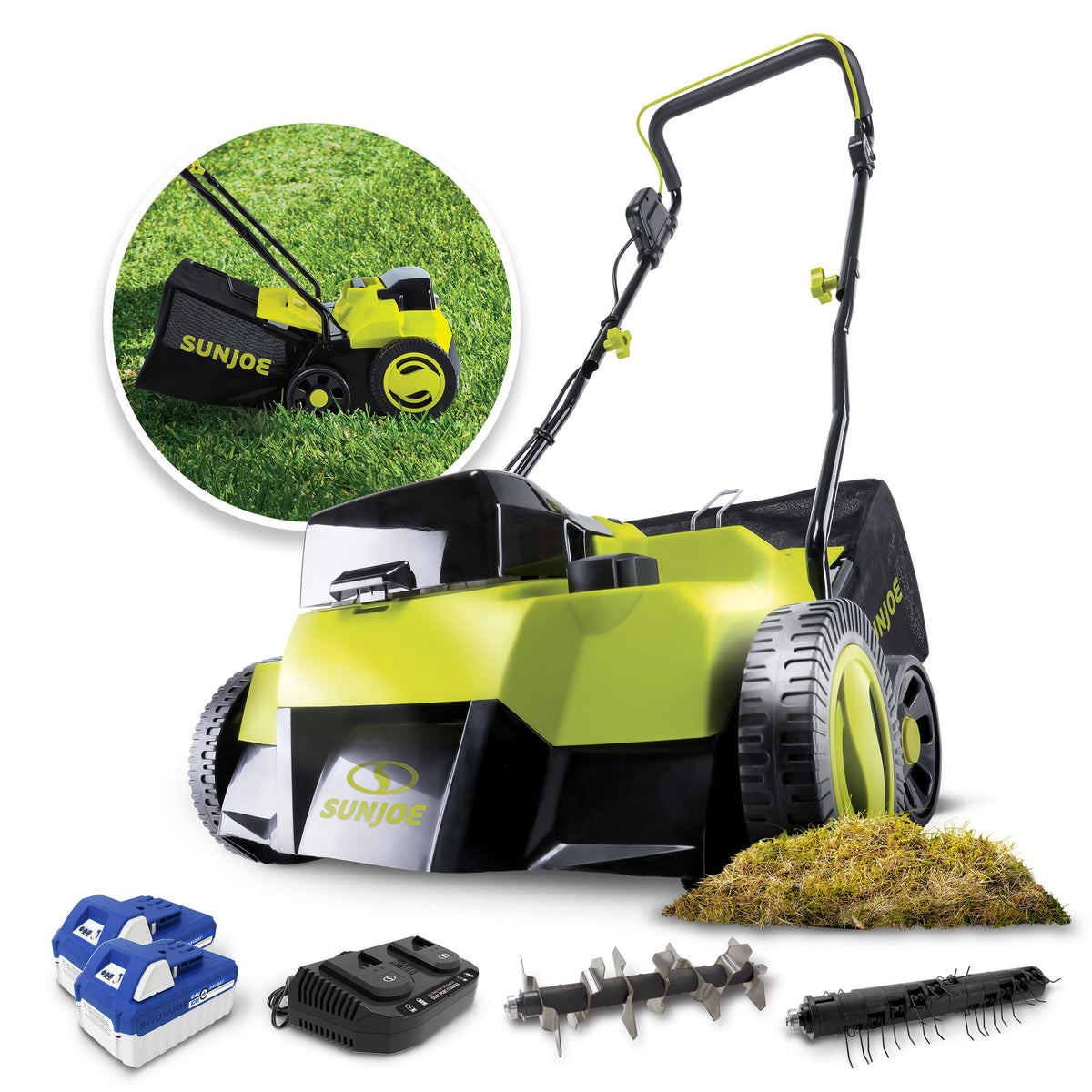 Sun Joe Cordless Walk-Behind Lawn Dethatcher