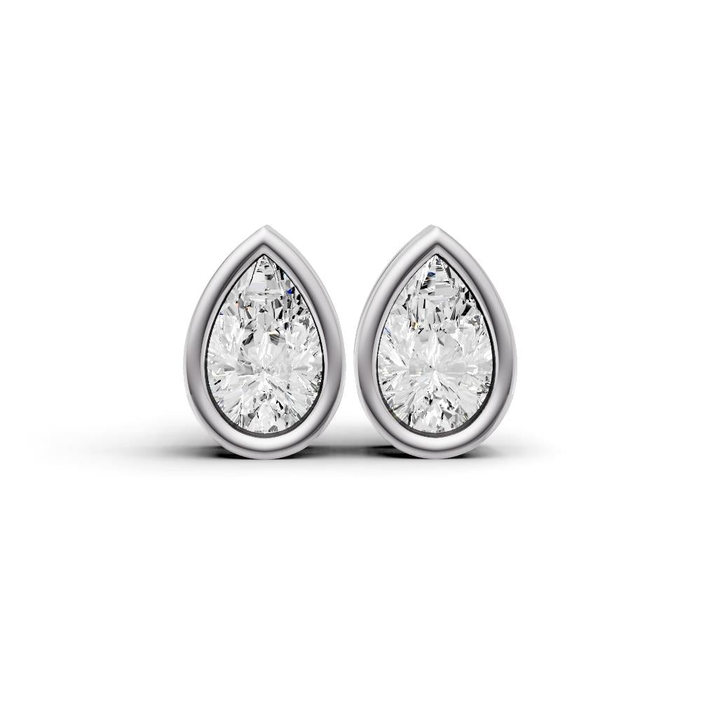 Prestige Boutique Diamonds Pear Lab Diamond Solitaire Earrings Size 0.5 CTW