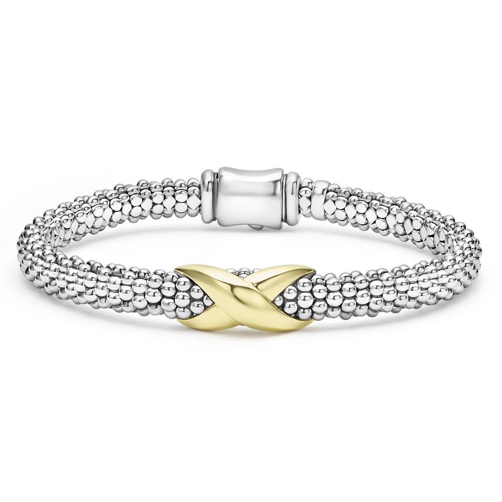Lagos Two-Tone X Caviar Bracelet Size 7