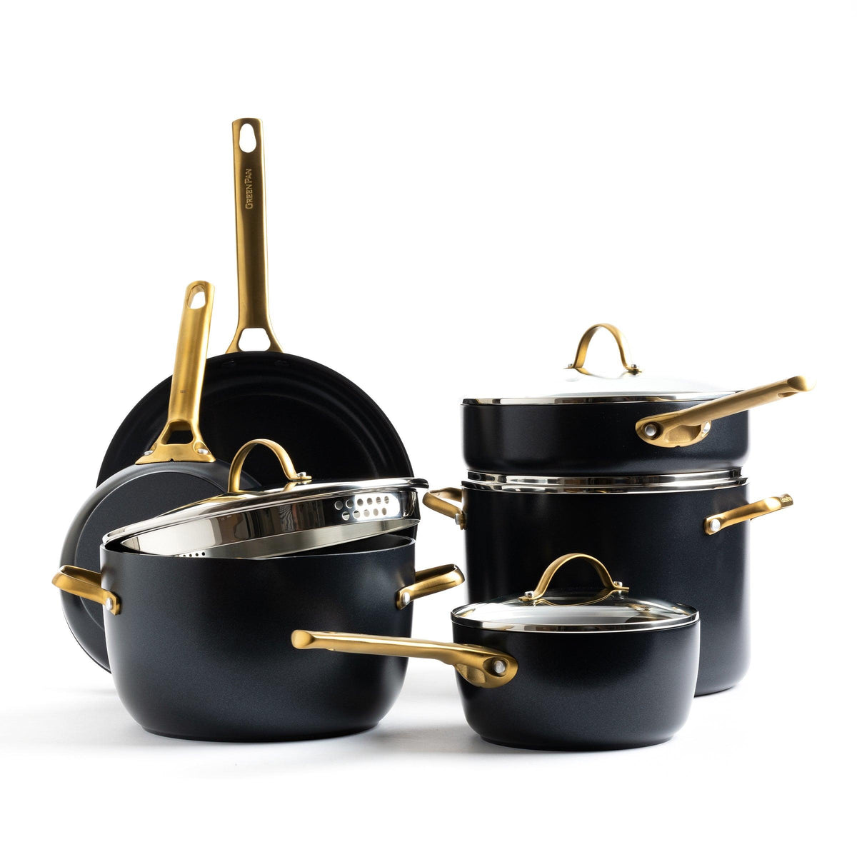 GreenPan Reserve Ceramic Nonstick 10pc Cookware Set Black