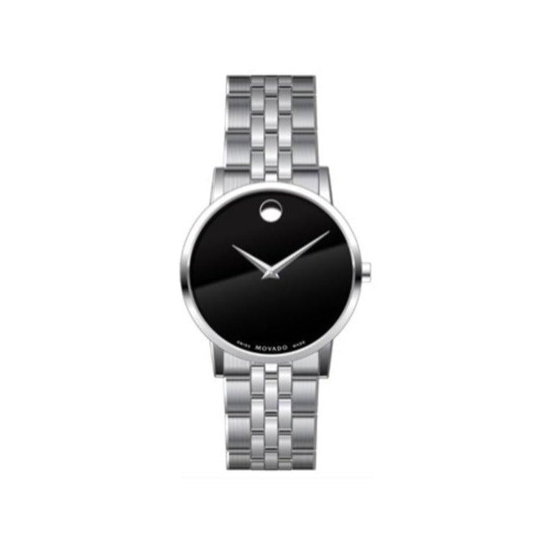 Movado Men's Museum Classic Silver-Tone Stainless Steel Watch Black Dial