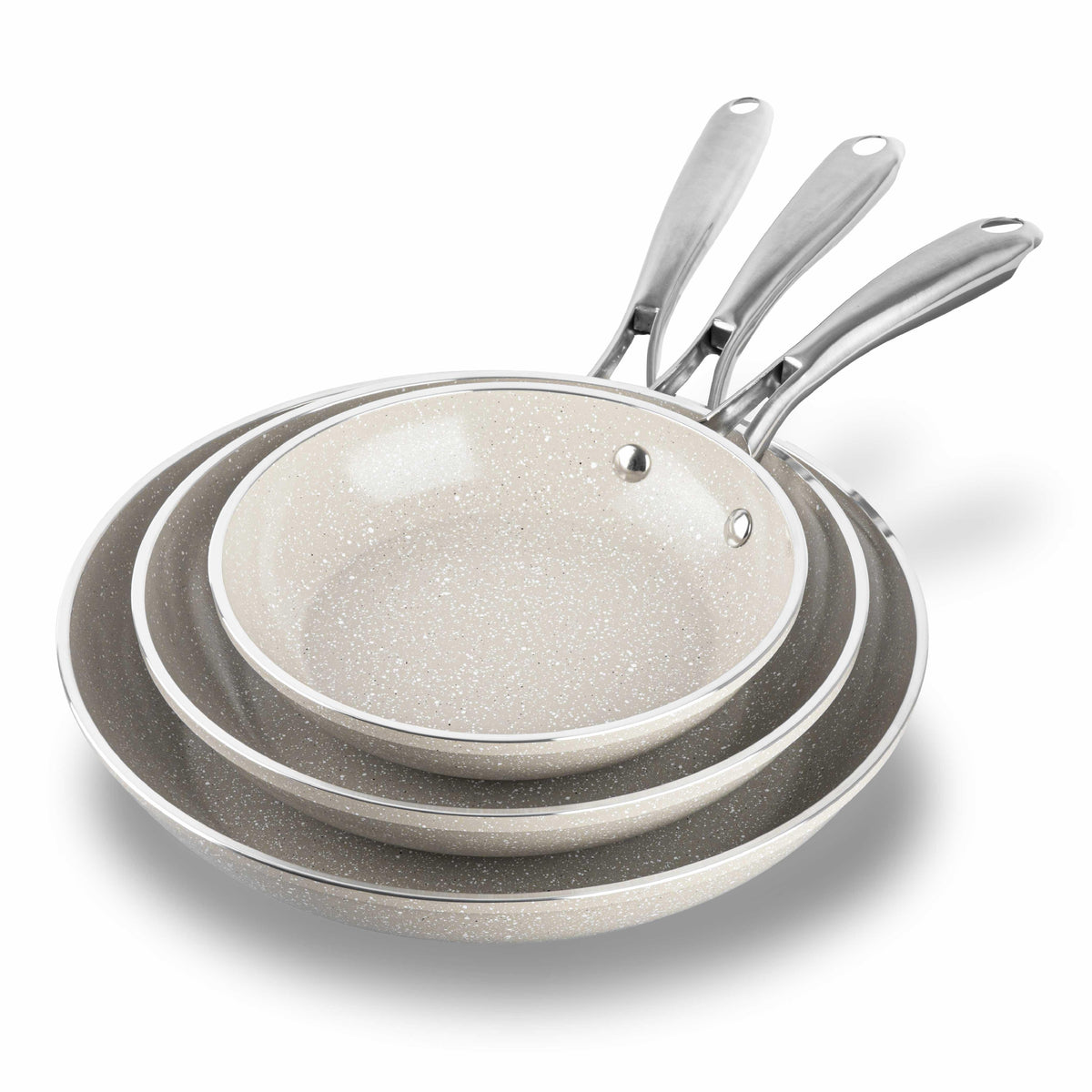 GraniteStone Cookware Ceraluxe Skillet Set Size 3 Pieces
