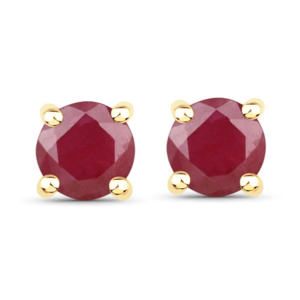 Prestige Boutique Diamonds Round Ruby Earrings Size 3 MM