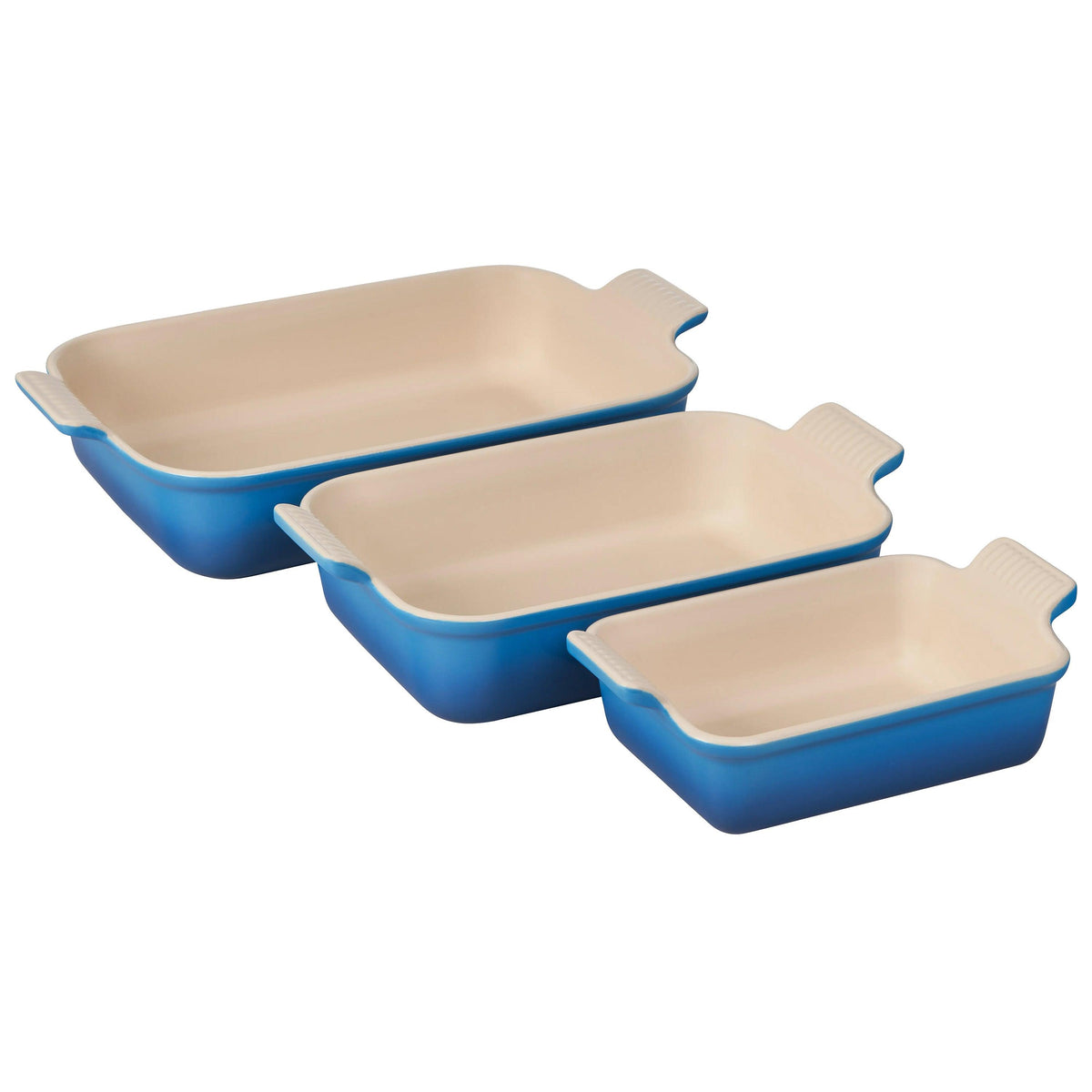 Le Creuset 3pc Heritage Stoneware Rectangular Baking Dish Set Marseille